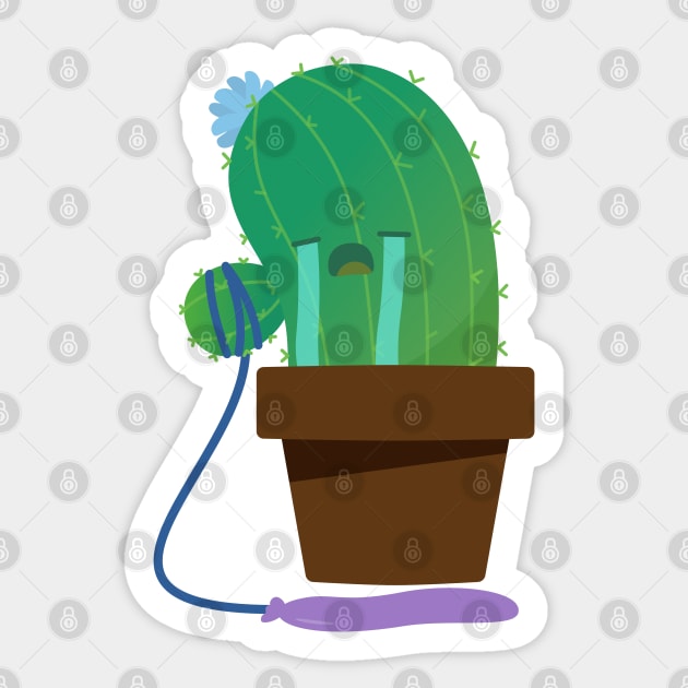 Sad Cactus Sticker by StrayKoi